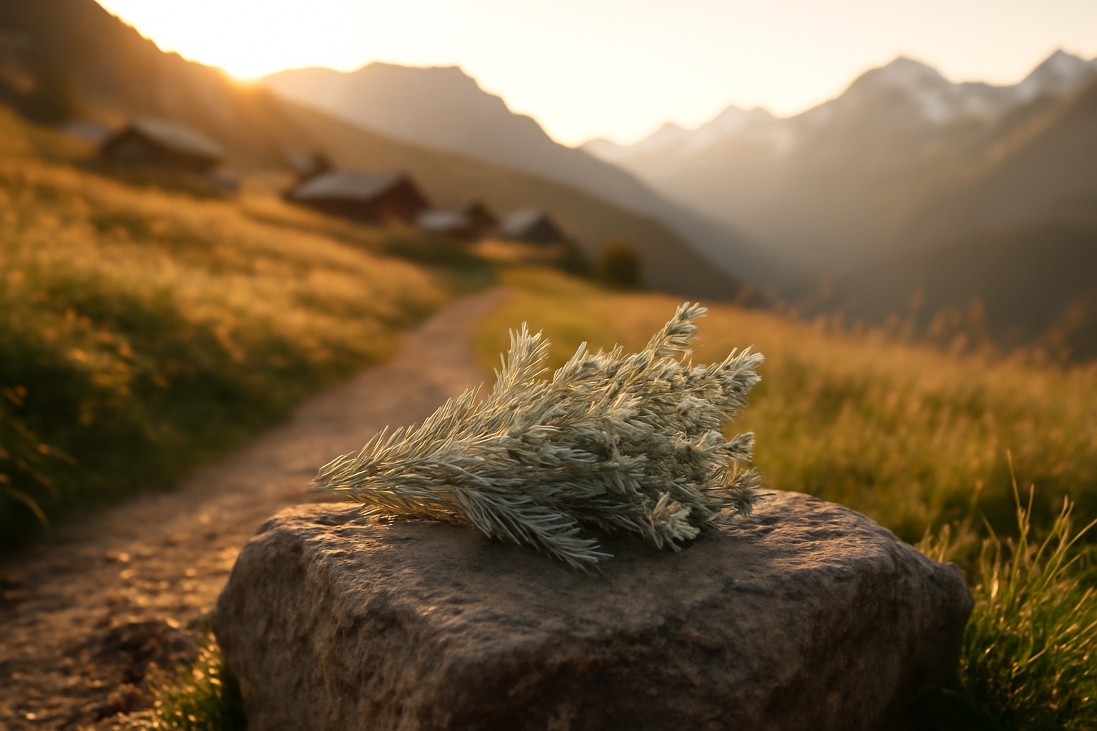 génépi, fleurs d’armoise alpine cueillies sur les pentes des Alpes