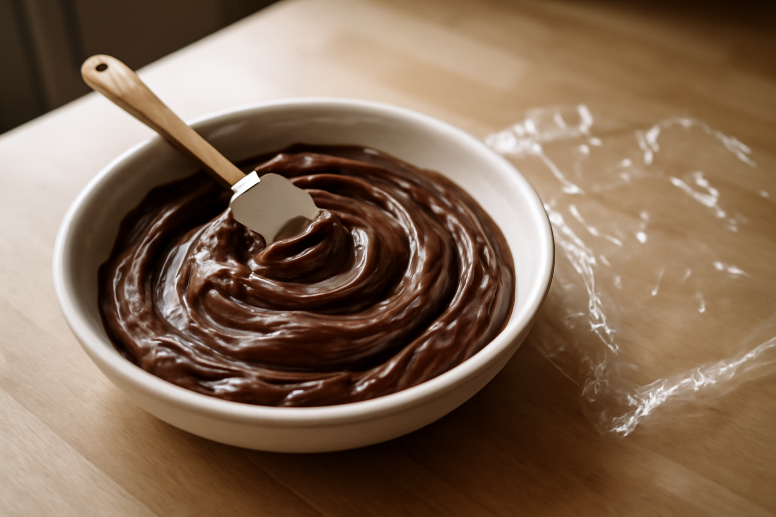 Pâte de brigadeiro au cacao refroidissant dans un plat