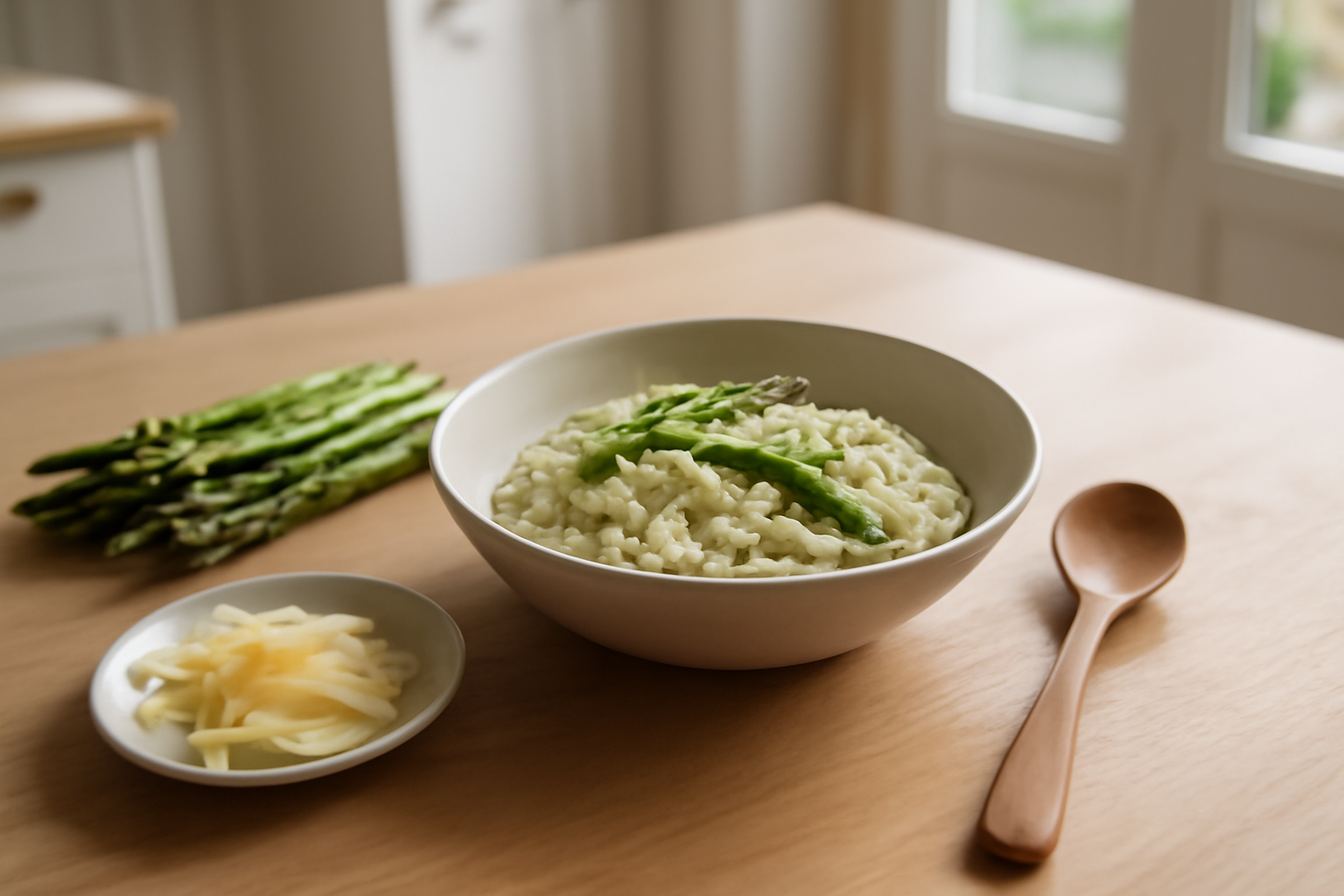 Risotto asperges crémeux aux asperges vertes et parmesan