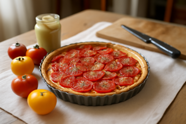Tarte moutarde tomate : recette simple