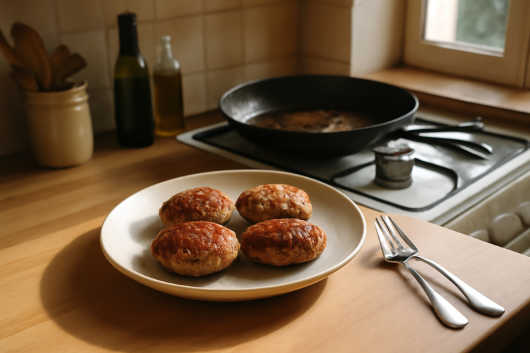 Crepinette de porc : cuisson étape par étape