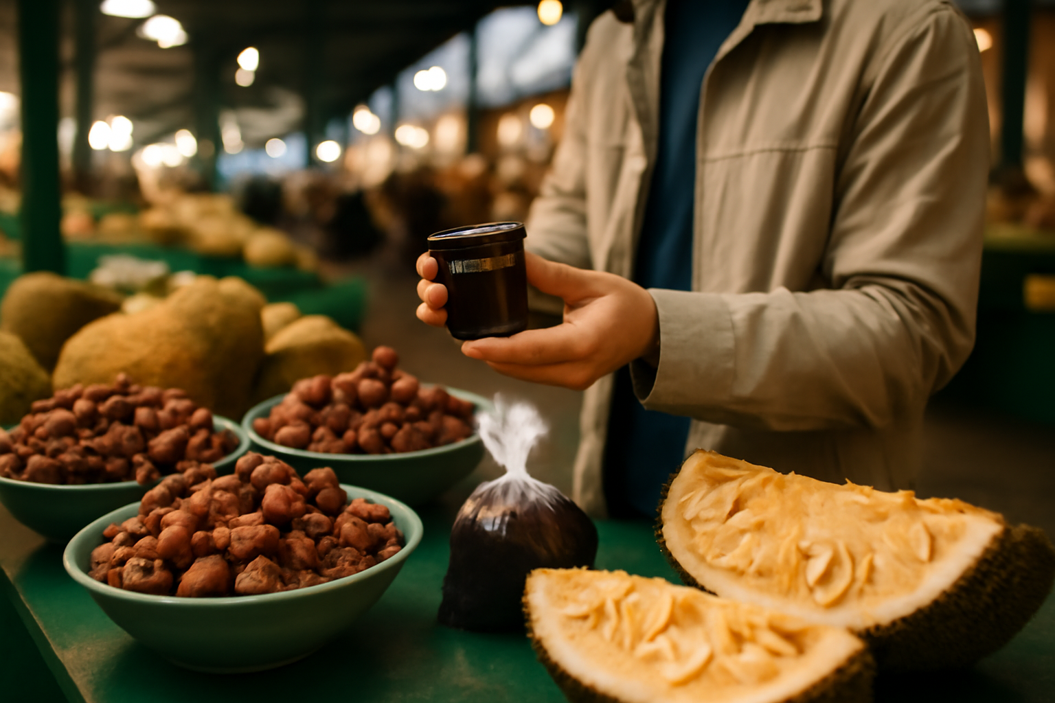 Fruit legume en j : jujube, jacquier et jaboticaba sur un marché français