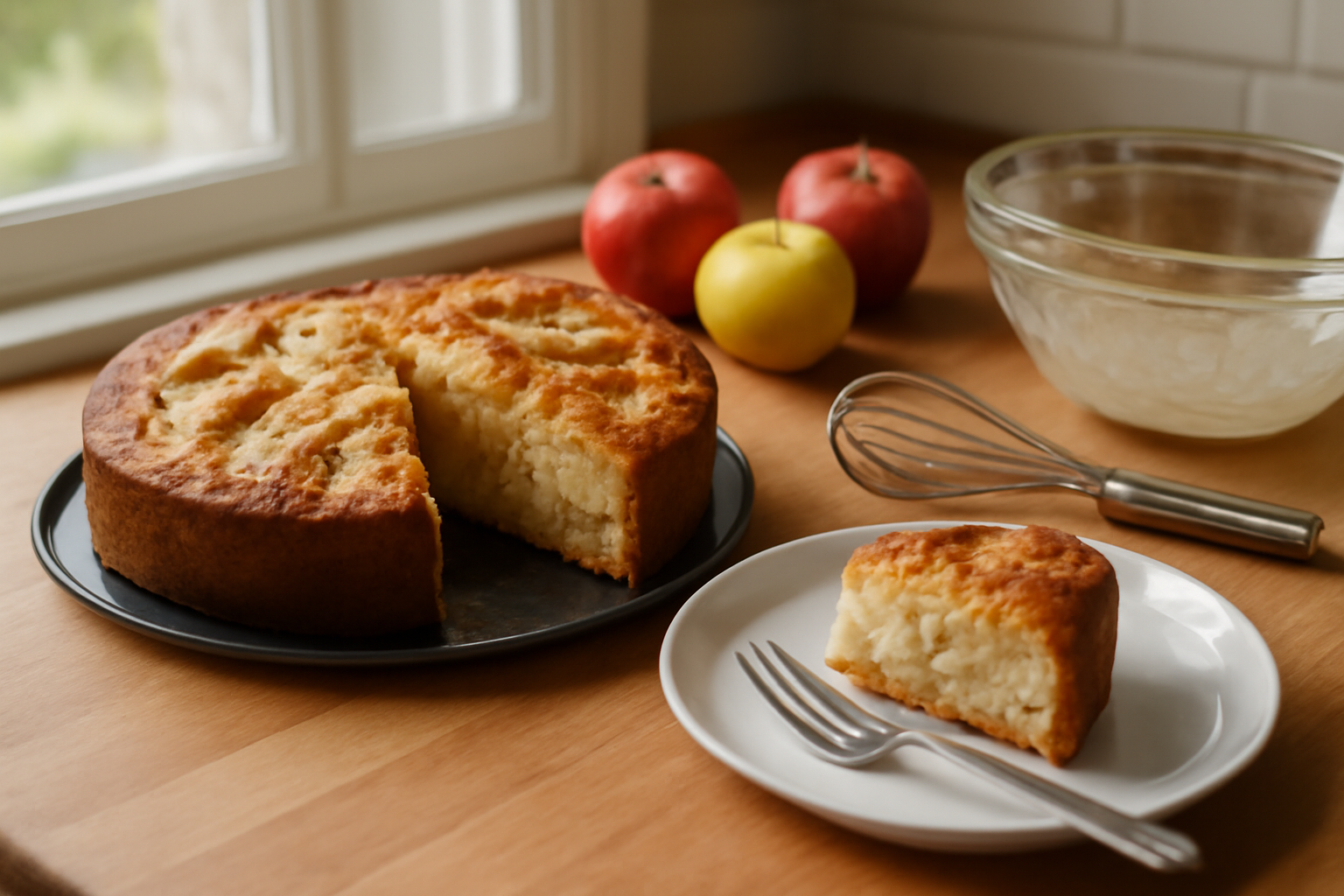 Recette du gâteau yaourt aux pommes moelleux