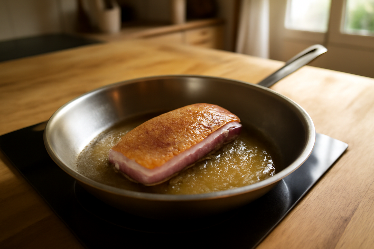 Magret de canard poêlé : peau dorée et gras fondu, repères pour le temps de cuisson magret de canard à la poêle