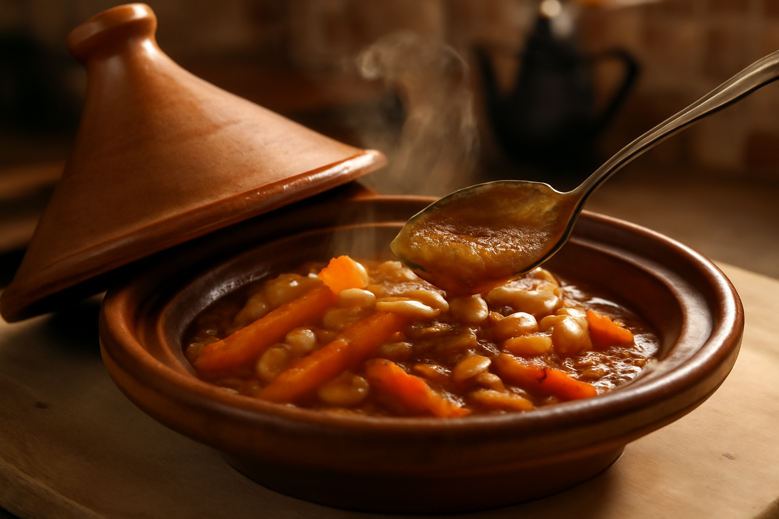 tajine agneau recette traditionnelle sauce nappante avec légumes et amandes
