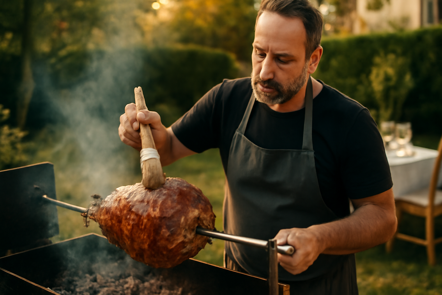 Jambon a la broche : temps et conseils