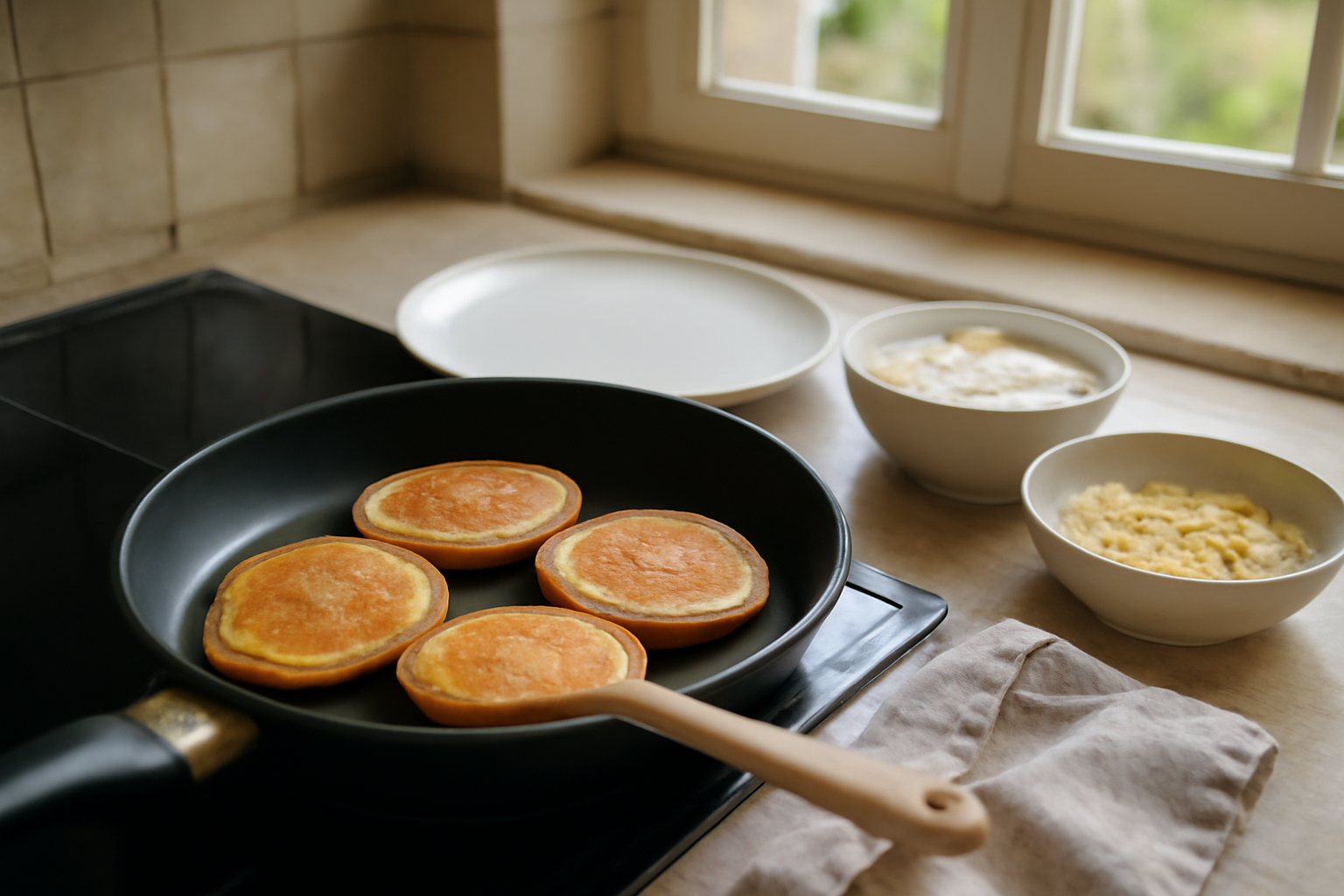 pancake healthy moelleux à la poêle, banane et skyr