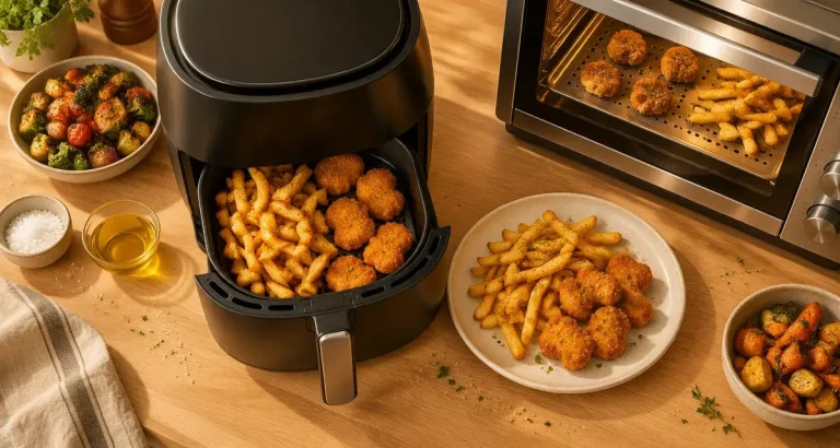 Air fryer four : frites et nuggets dorés