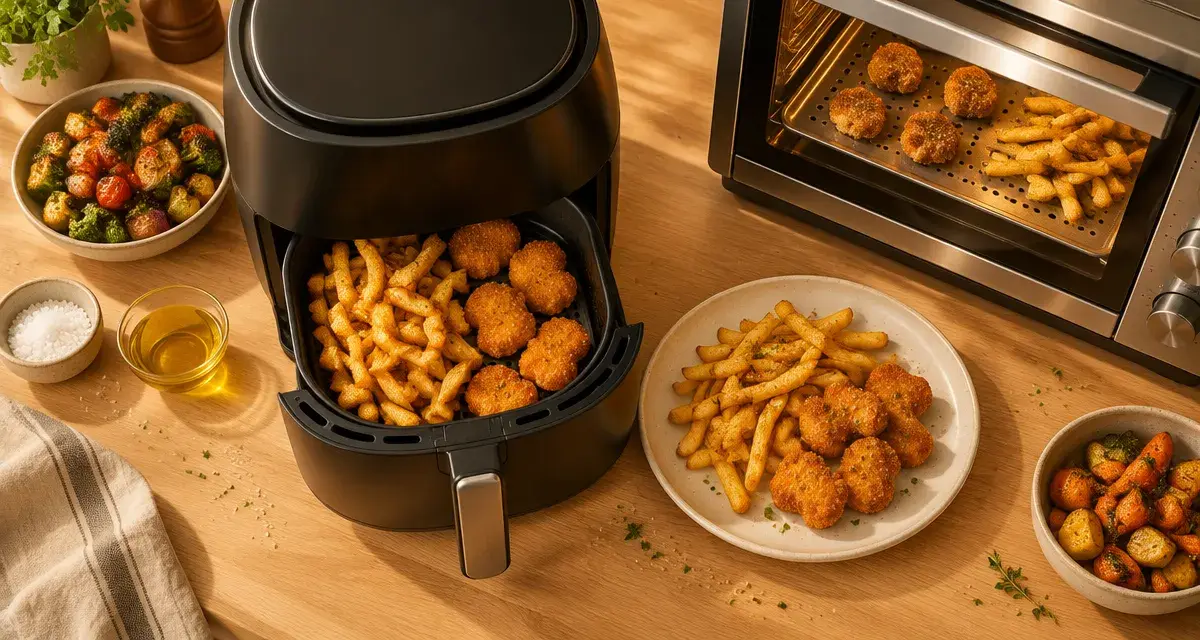 Air fryer four : frites et nuggets dorés
