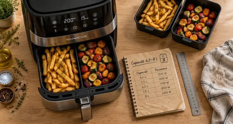 airfryer kitchencook 6-8 L : panier et bacs pour cuisiner