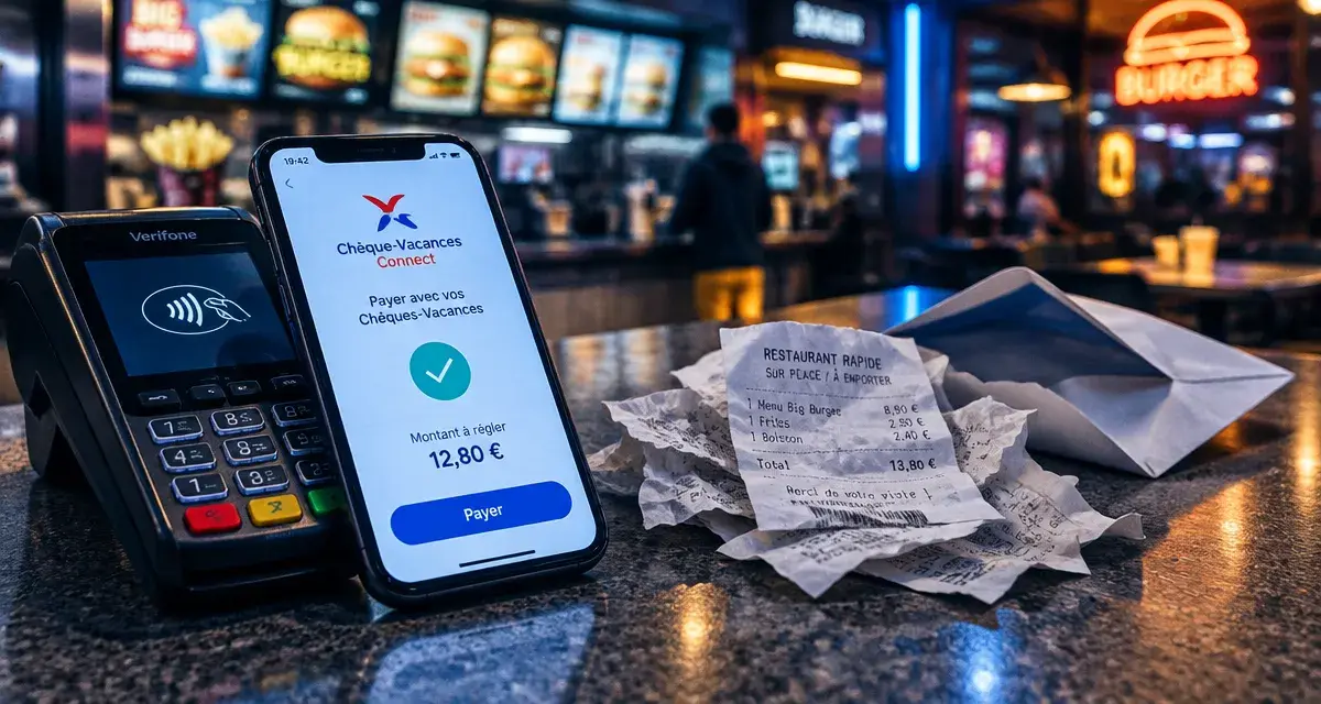 mac donald cheque vacances : écran paiement Chèque-Vacances Connect
